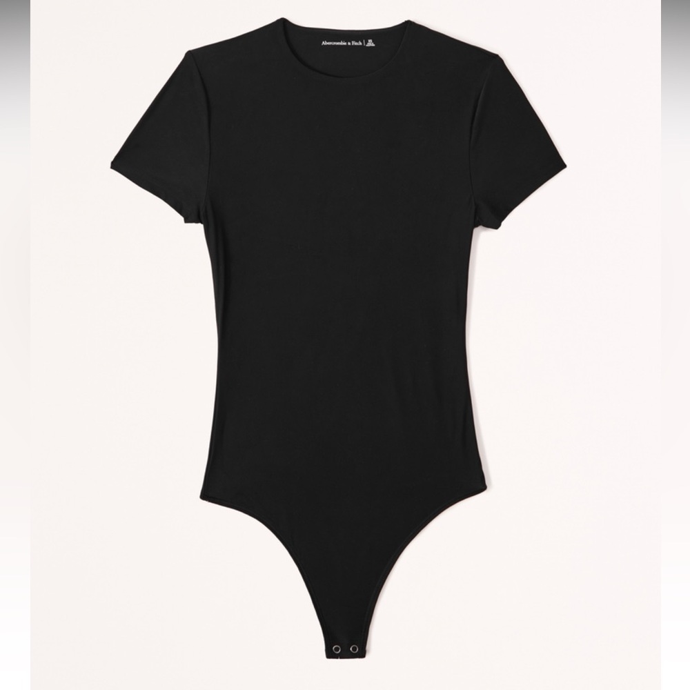 Abercrombie & Fitch Black Short Sleeve Bodysuit